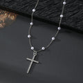 Silver Pearl Station Pendant Necklaces Six Charm Styles view 3