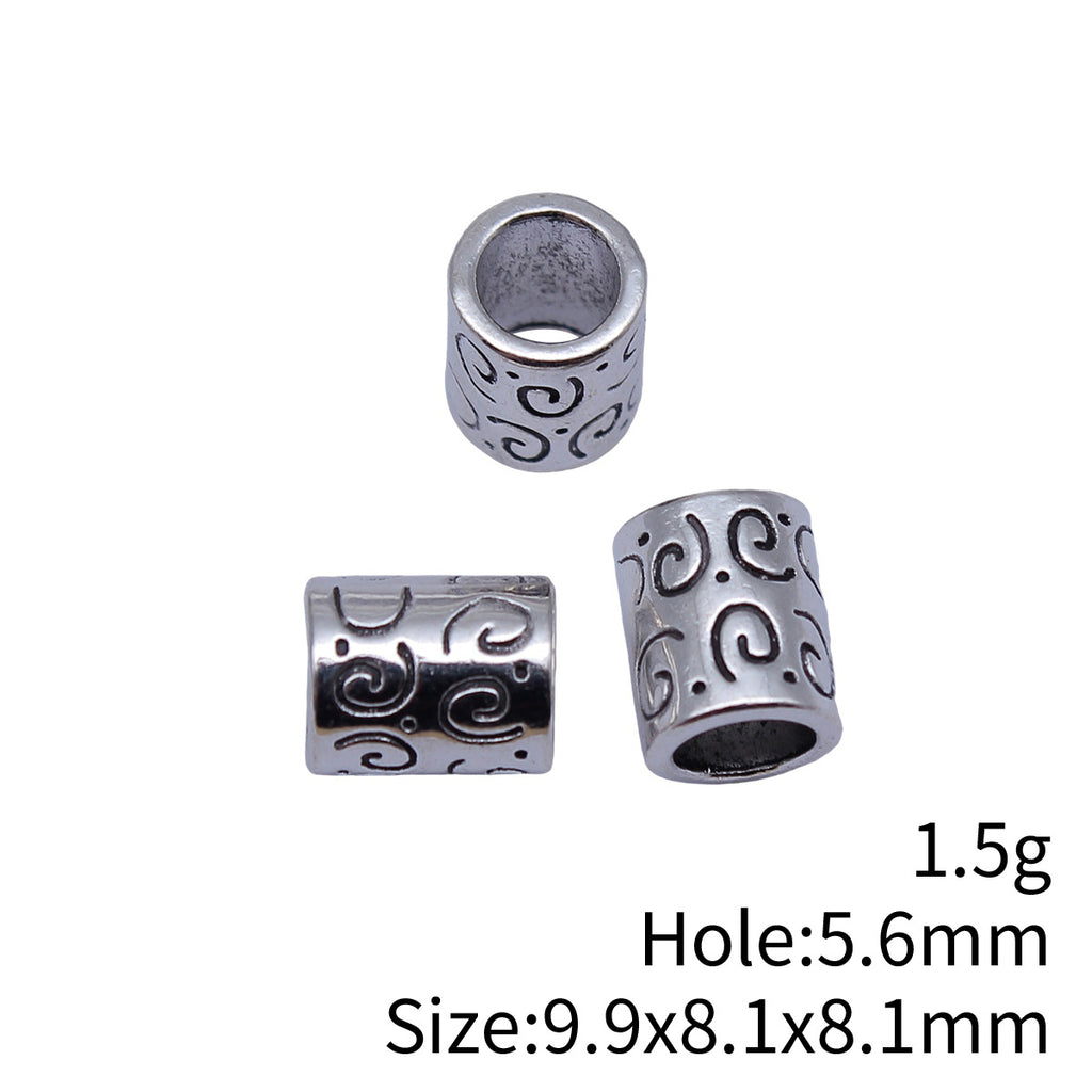 9.9x8.1x8.1mm 1.5g Multicolor Zinc Alloy Tube Large Hole Spacer Beads for DIY Bracelet Jewelry Making