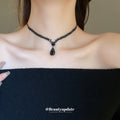 Four Silver And Gunmetal Teardrop Or Fringe Necklace Earring Sets view 3