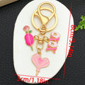 Twelve Pink and Red Love Heart Metal Keychain Designs view 6