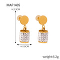 Gold Crystal Pave Drop Earrings Mesh Tassel Cylinder Styles view 8