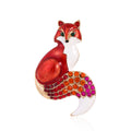 Red Gold Tone Fox Crystal Enamel Six Designs Metal Brooch Pin view 8