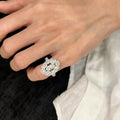 Silver Marquise Center Crystal Pear Halo Cluster Ring view 4