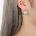 Textured C-Shape Embossed Hoop Earrings Gold or Silver view 6