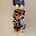 Leopard Disc and Gold Sequin Cascade Drop Earrings view 2
