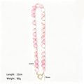Multicolor Twelve Millimeter Round Bead Necklace With Carabiner Clasp view 8