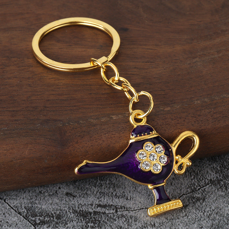 Colorful Magic Lamp Metal Keychain for Bag Charm and Travel Souvenir