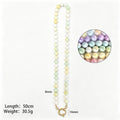 Faceted 8mm Round Bead Necklace With Gold Tone Ring Clasp view 7