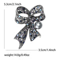Crystal Bow and Pearl Metal Brooch in Six Finishes view 10