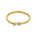 Rectangular Solitaire Slim Ring in Gold Tone Sizes Six to Eight view 5