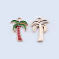 Red and Green Palm Tree Enamel Alloy Charm for Jewelry Making view 2