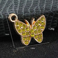 Rhinestone Butterfly Charm Pendant Alloy Six Colors view 2