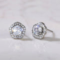 Assorted Clear Stone Stud Earrings In Eight Geometric Designs view 10