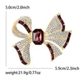 Striped Crystal Bow Brooch in Purple and Blue for Jackets and Scarves view 5