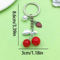 Strawberry and Cherry Charm Keychains in 47 Pictured Variations for Bags and Keys view 12