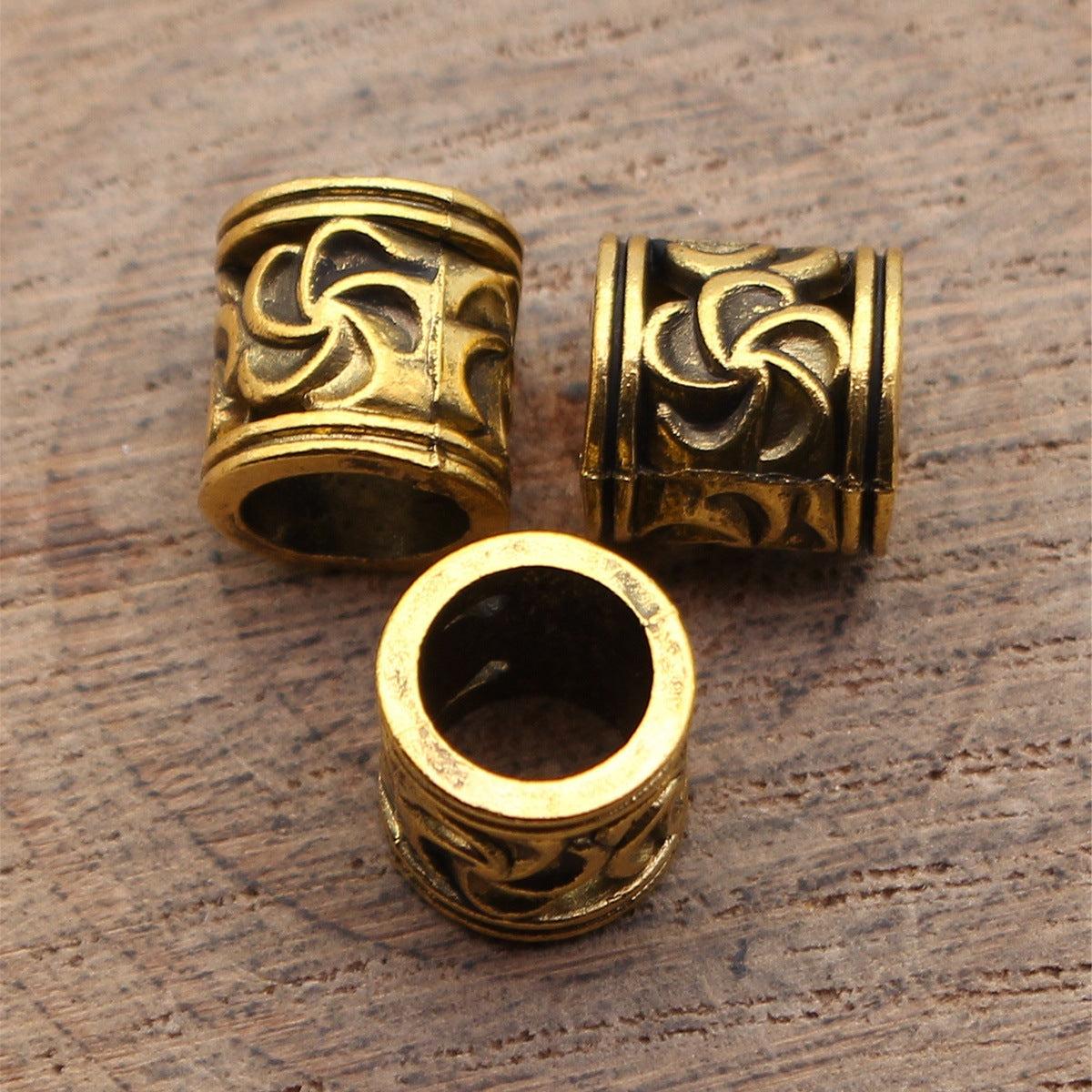 9.7x9.6x9.6mm 1.6g Multicolor Zinc Alloy Spiral Pattern Large Hole Spacer Beads for Bracelet Jewelry Making