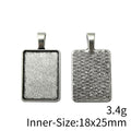 Mixed Finish Metal Rectangular Pendant Bezel Tray For Jewelry Making view 5