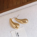 Gold Tone Sculptural Teardrop Hoop Earrings Five Styles view 3