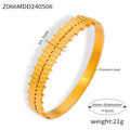 Gold Ladder Texture And Evil Eye Crystal Bangle Bracelets view 6