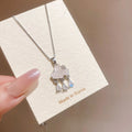 Cloud Pendant Necklace With Dangling Crystal Drops view 6