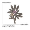 Rhinestone Palm Leaf Brooch Pink Champagne Crystal Clusters view 6
