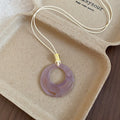 Colorful Geometric Pendant Cord Necklaces in Nine Designs view 3