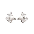 Silver Tone Crystal Flower And Pearl Ear Cuff Fashion Jewelry view 5