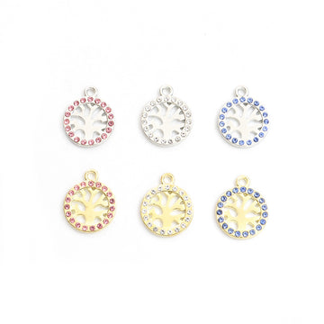 Crystal Tree of Life Charms in Three Colors and Two Tones