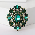 Oval Cluster Crystal Brooch In Nine Color Variations view 7