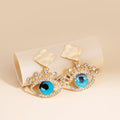 Rhinestone Evil Eye Earrings Pink Teardrop Blue Square Styles view 7