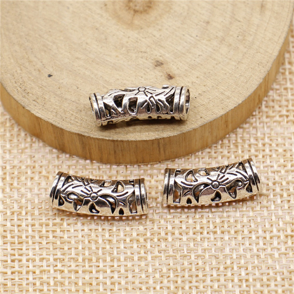 20x8x6mm 1.5g Multicolor Zinc Alloy Carved Curved Spacer Beads for Bracelet Necklace DIY Jewelry Making