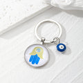 Evil Eye Glass Cabochon Keychain 9 Blue Eye Styles view 11