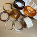 Resin Amber Ivory Bangles Cuffs Assorted Styles 6 Ways view 2