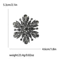 Layered Crystal Flower Cluster Brooch in Three Metal Tones view 5