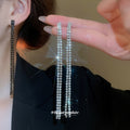 Rhinestone Y Choker Long Tassel Earring Two Piece Set view 3