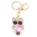 Gem Belly Owl Keychain Gold Clasp Pink Purple Blue Styles view 5