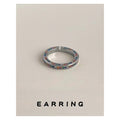 Silver Open Adjustable Multicolor Double-Row Pavé Ring view 1
