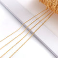 Gold Tone Jewelry Chains in 1.3, 1.4, 1.5 and 2.0 mm Widths view 2