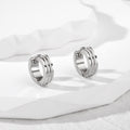 Gold and Silver Tone Patterned Huggie Earrings in Ten Styles view 11