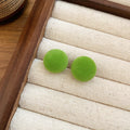 Round Flocked Fabric Stud Earrings In Four Colors For Distinctive Statement Styling view 9