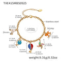 Travel Charm Necklace and Bracelet in Gold and Silver Tone view 6