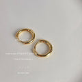 Gold Polished Small Circular Hinged Hoop Earrings Pair view 6