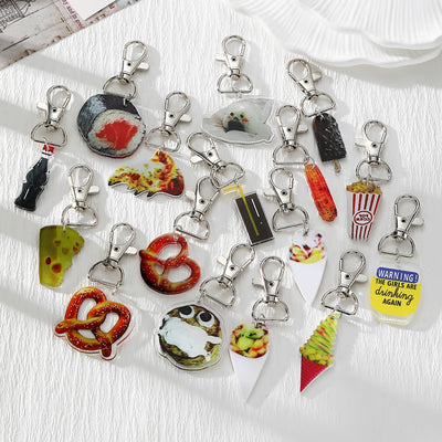 Main product view of colorful Acrylic Food Lobster-Clasp Charms in Sixteen Lettered Designs