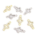 Rhinestone Cross Two Loop Connector Charms in Two Finishes view 3