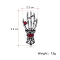 Red Silver Tone Flower Crystal Metal Brooch Pin 4.8 x 2.2 cm view 2