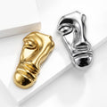 Abstract Half Face Brooch in Gold or Silver Tone Metal view 2