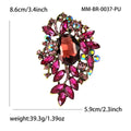 Oversized Oval Crystal Leaf Cluster Brooch in Eleven Colorways view 9