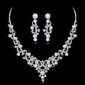 Black Silver Tone Pearl Crystal Scroll Crystal Pearl Look Metal Necklace view 2