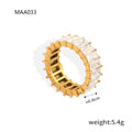 Gold Full Eternity Baguette Clear Stone Band Rings view 6