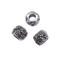 Antique Silver Floral Square Bead With Large Stringing Hole view 4